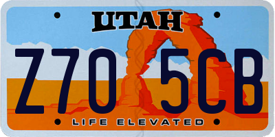 UT license plate Z705CB
