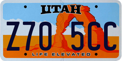 UT license plate Z705CC