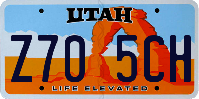 UT license plate Z705CH