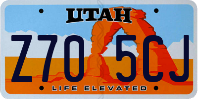 UT license plate Z705CJ