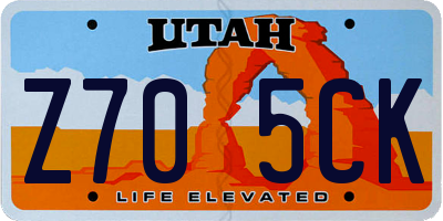 UT license plate Z705CK