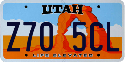 UT license plate Z705CL
