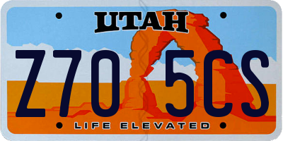 UT license plate Z705CS