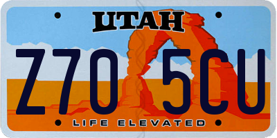 UT license plate Z705CU