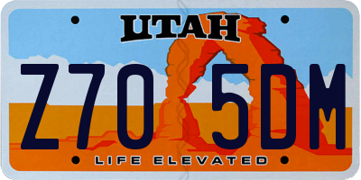 UT license plate Z705DM