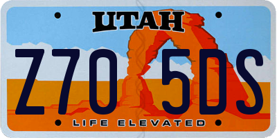 UT license plate Z705DS