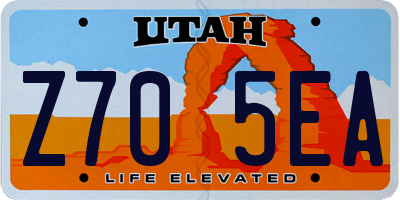 UT license plate Z705EA