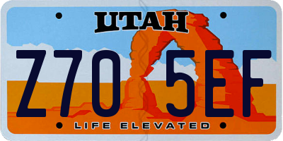 UT license plate Z705EF