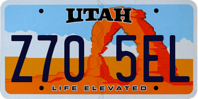 UT license plate Z705EL