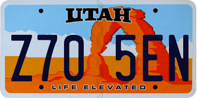 UT license plate Z705EN