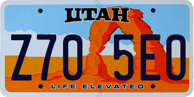 UT license plate Z705EO
