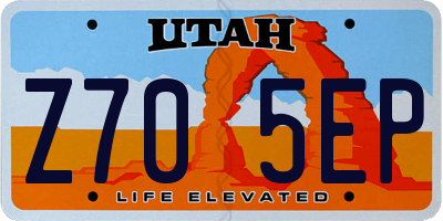 UT license plate Z705EP
