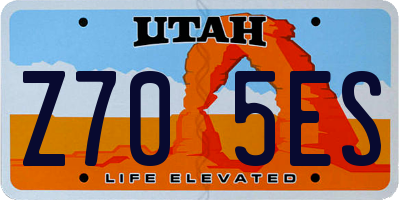UT license plate Z705ES
