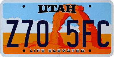 UT license plate Z705FC