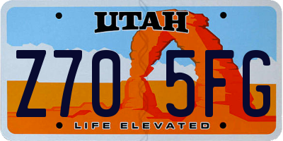 UT license plate Z705FG