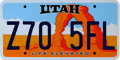 UT license plate Z705FL