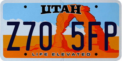 UT license plate Z705FP