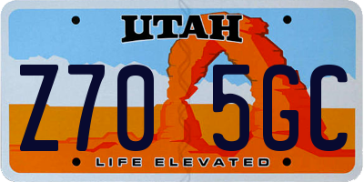 UT license plate Z705GC