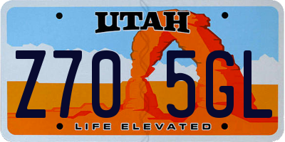 UT license plate Z705GL