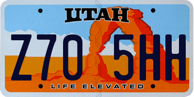 UT license plate Z705HH