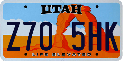 UT license plate Z705HK