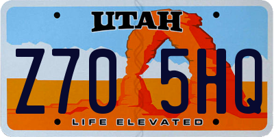 UT license plate Z705HQ