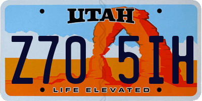 UT license plate Z705IH