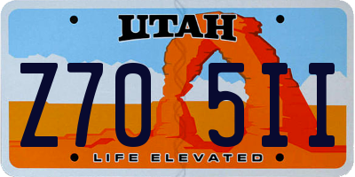 UT license plate Z705II