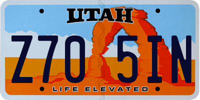 UT license plate Z705IN