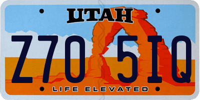 UT license plate Z705IQ