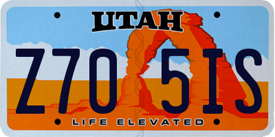 UT license plate Z705IS