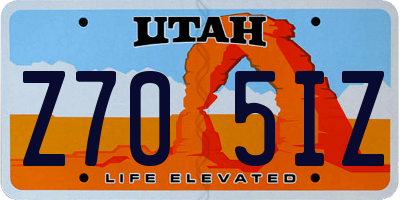 UT license plate Z705IZ