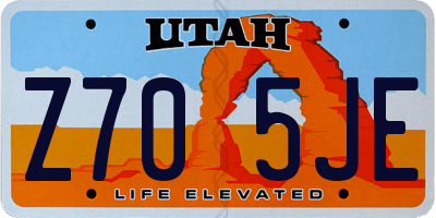 UT license plate Z705JE