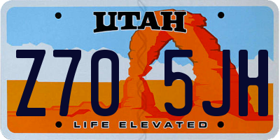 UT license plate Z705JH