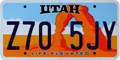 UT license plate Z705JY