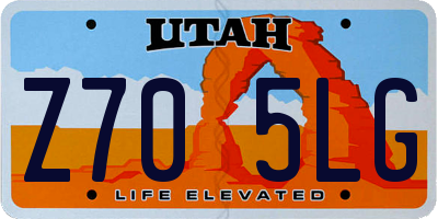 UT license plate Z705LG