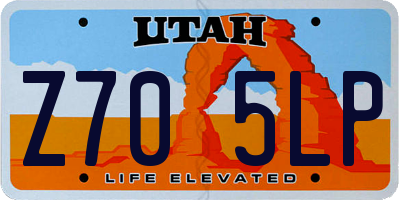 UT license plate Z705LP