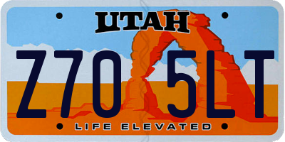 UT license plate Z705LT