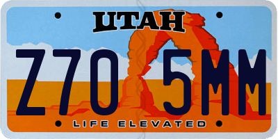 UT license plate Z705MM