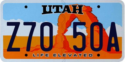 UT license plate Z705OA