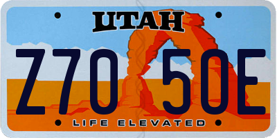 UT license plate Z705OE