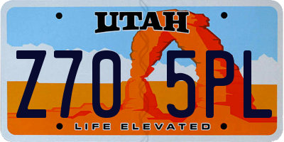 UT license plate Z705PL