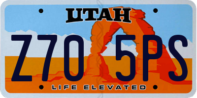 UT license plate Z705PS