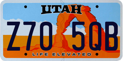 UT license plate Z705QB