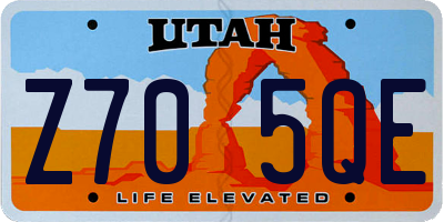 UT license plate Z705QE