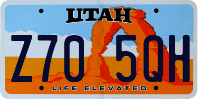 UT license plate Z705QH