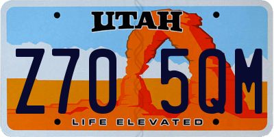 UT license plate Z705QM