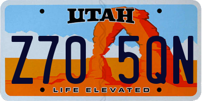 UT license plate Z705QN