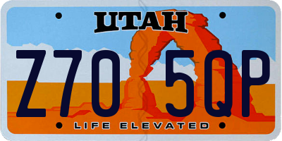 UT license plate Z705QP