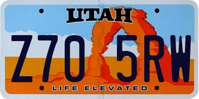 UT license plate Z705RW